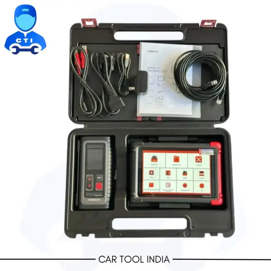 ThinkCar ThinkTool Expert 195 tablet front and back view with protective frame and 8MP camera
