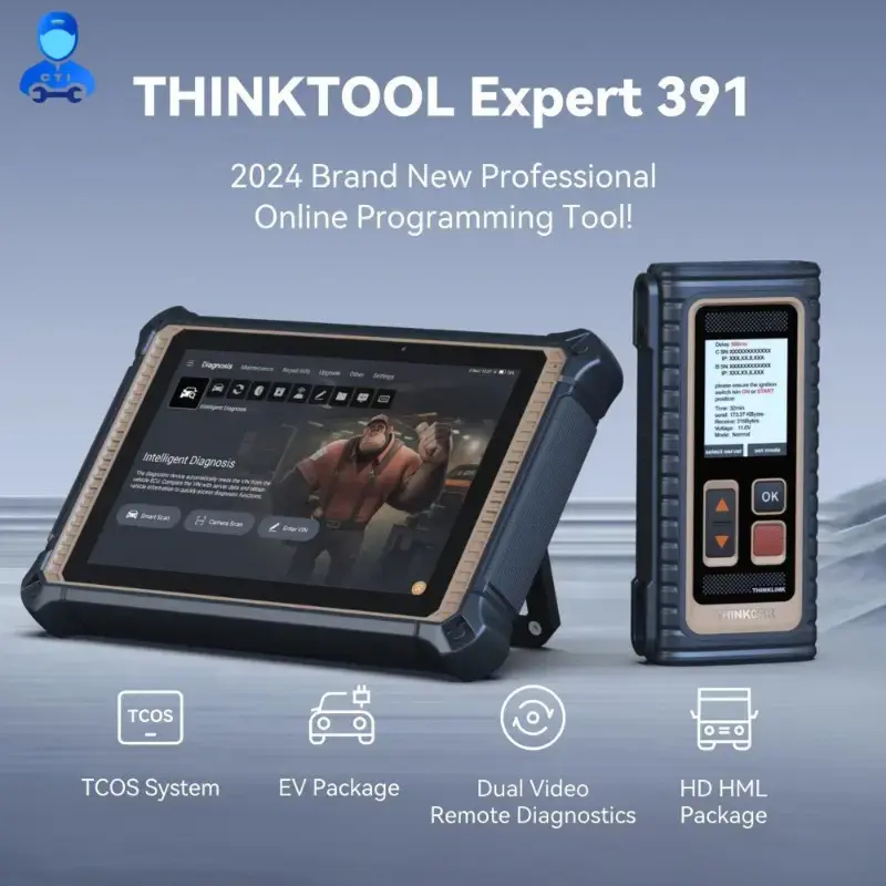 ThinkCar ThinkTool Expert 391 with ThinkLink Lite VCI — TCOS, dual video remote diagnostics