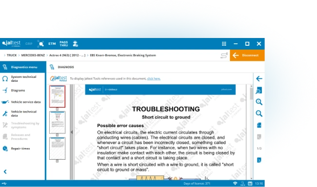 Jaltest CV — Guided troubleshooting