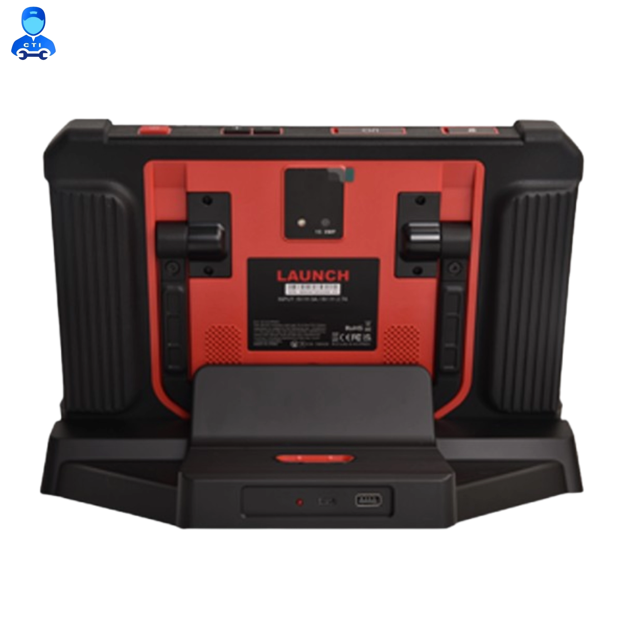 Launch X-431 PAD 5 LINK tablet and SmartLink C V2.0 VCI flat lay