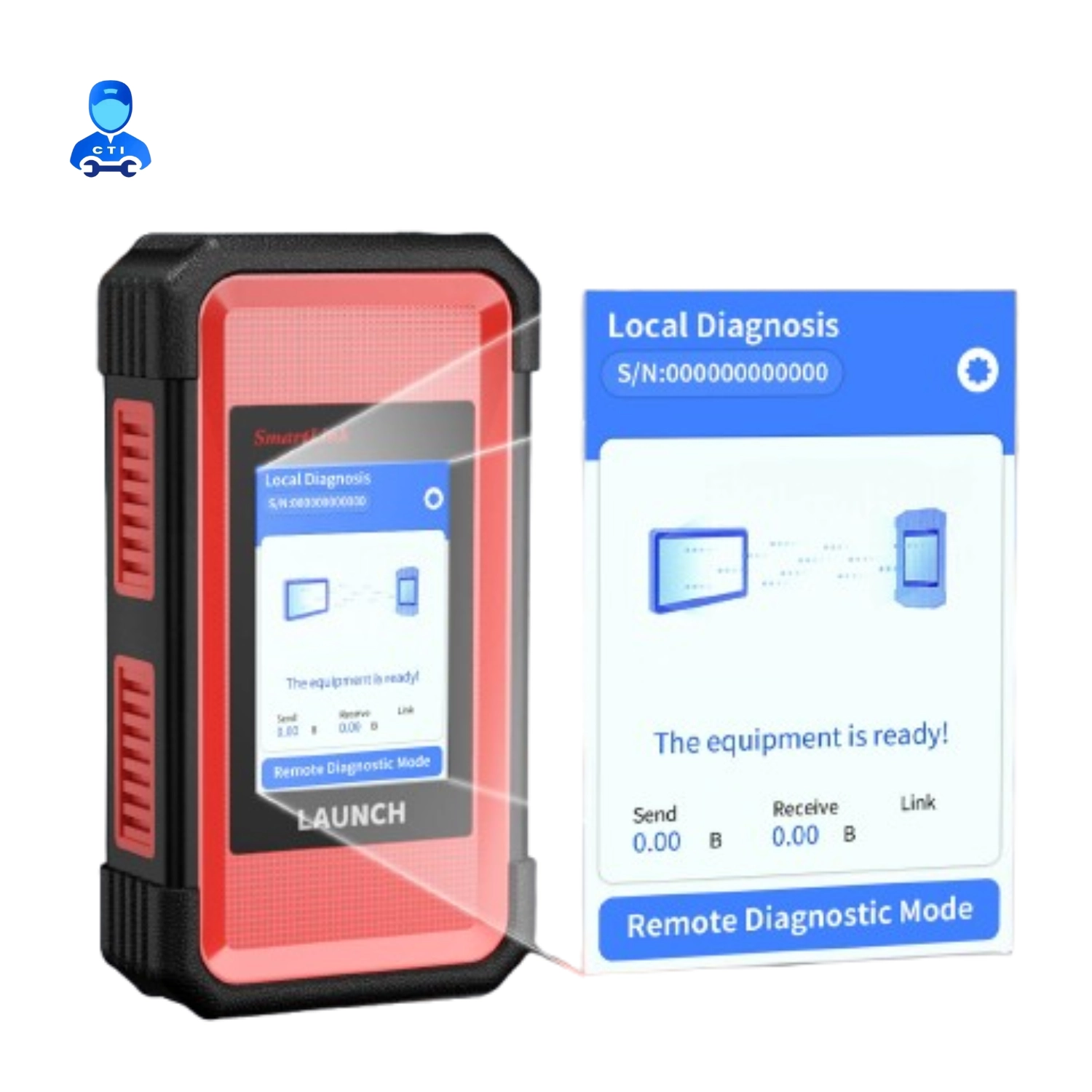 Launch SmartLink C V2.0 VCI showing Local Diagnosis remote-ready screen